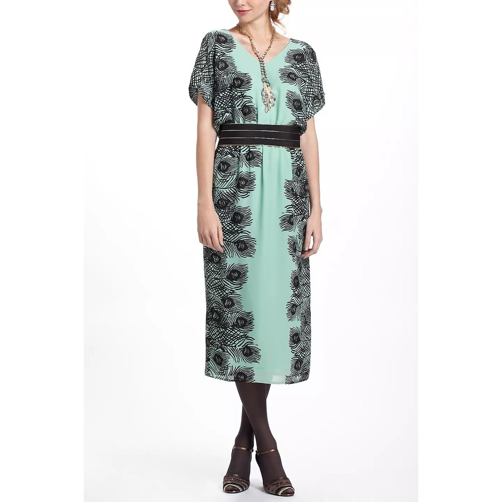 Corey Lynn Calter for Anthropologie Plumes Kimono Midi Dress Size S